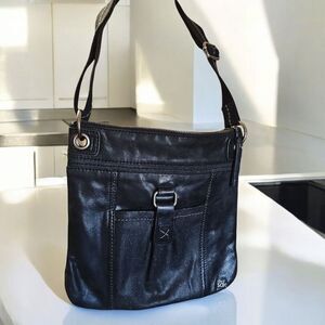 The Sak Kendra Crossbody Black Sparkle  Leather Bag EUC Travel Everyday